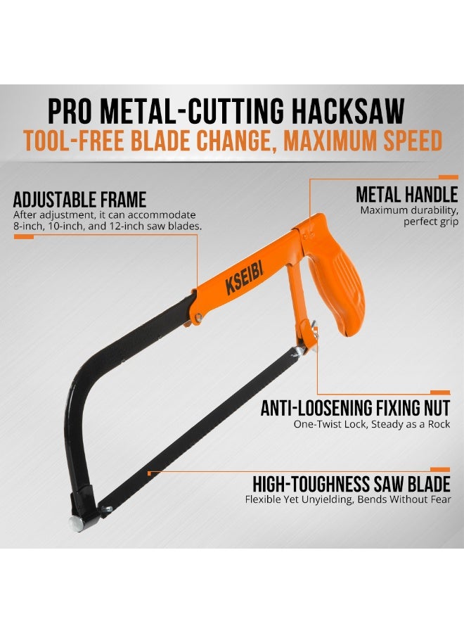 كسيبي منشار بذراع قابل للتمديد 8 بوصة، منشار عالي التحمل بلمسة سوداء، شفرة من المعدن الصلب، منشار يدوي، أداة قطع، للبستانيين، البلاستيك، الأنابيب، النجارة، المعدن والخشب. - Image 2